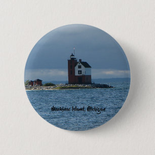 Leuchtturmknopf Mackinac Insel, Michigan Button