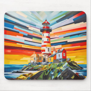 Leuchtturmkonzept Abstrakte Landschaft Mousepad