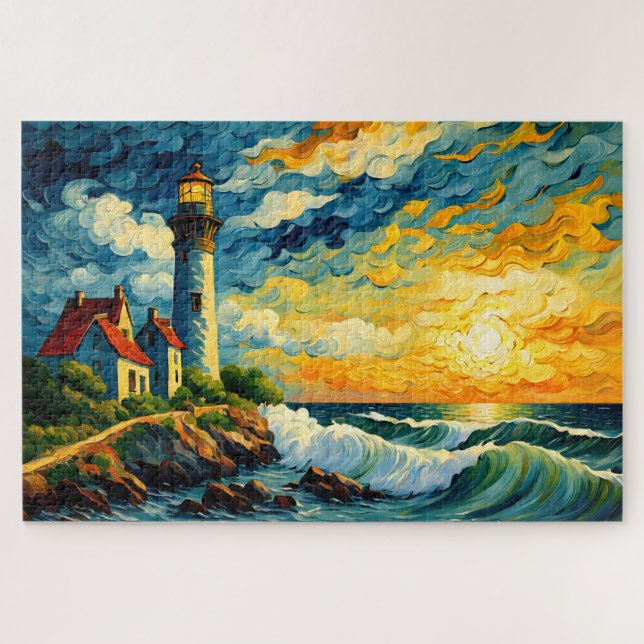Leuchtturmlandschaft Puzzle (Horizontal)