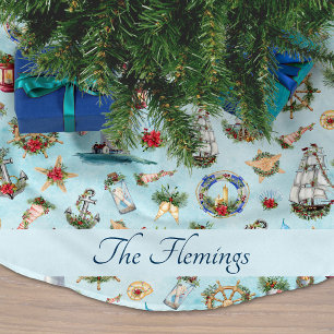 Leuchtturmschiff Nautical Christmas Ocean Name Polyester Weihnachtsbaumdecke