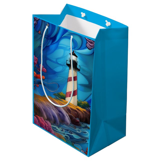Leuchtturmspitze Mittlere Geschenktüte (Rückseite Schrägansicht)