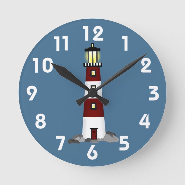 Leuchtturmuhr Runde Wanduhr (Vorderseite)
