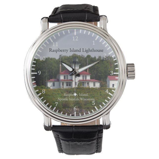 Leuchtturmwache Raspberry Island Armbanduhr (Vorderseite)