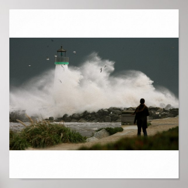 LeuchtturmWavelarge Poster (Vorne)