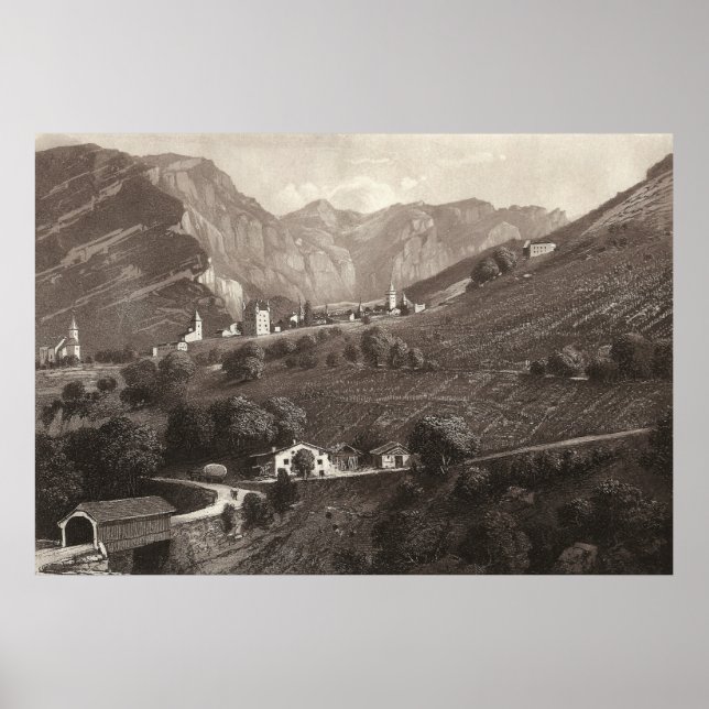 Leuk / Loèche Schweiz aus Antiquitäten Poster (Vorne)