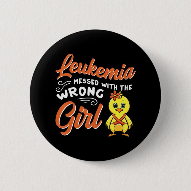 Leukämie aus den falschen Girl Chick Awarenes Button (Vorderseite)