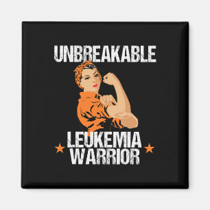 Leukämie Awareness Unzerbrechlich Warrior Orange R Magnet