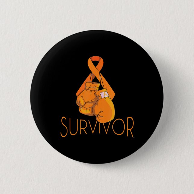 Leukämie Awarvivor Orange Ribbon Boxing G Button (Vorderseite)