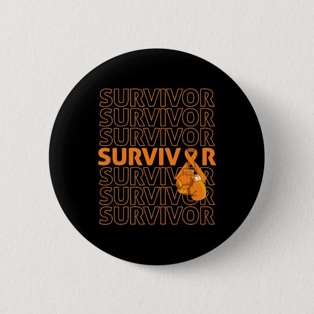 Leukämie Awarvivor Orange Ribbon Boxing G Button (Vorderseite)