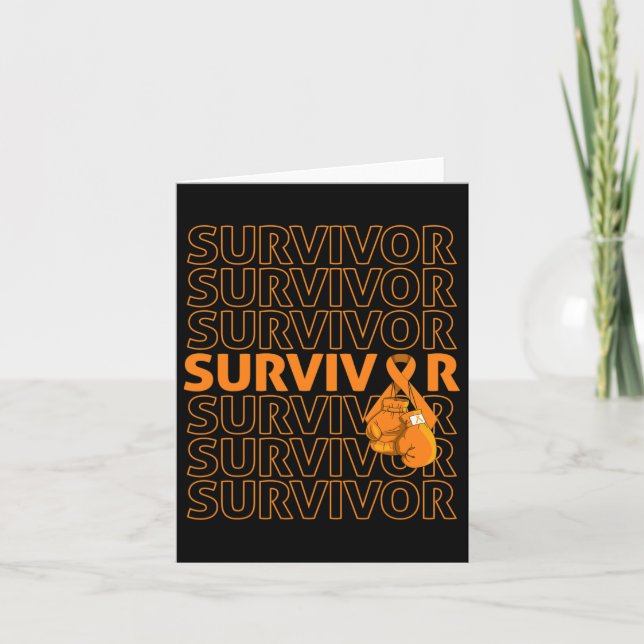 Leukämie Awarvivor Orange Ribbon Boxing G Karte (Vorderseite)