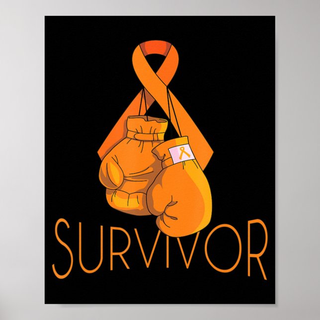 Leukämie Awarvivor Orange Ribbon Boxing G Poster (Vorne)