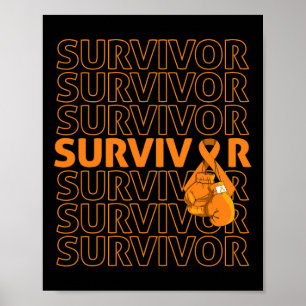 Leukämie Awarvivor Orange Ribbon Boxing G Poster