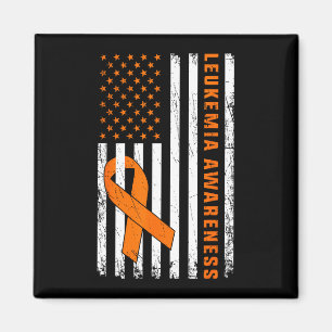 Leukämie-Bewusstsein amerikanische Flagge Band ora Magnet