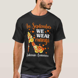 Leukämie Bewusstsein Frauen tragen Orange im Septe T-Shirt