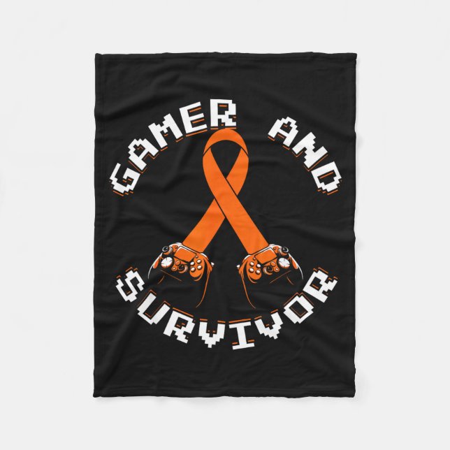 Leukämie-Bewusstsein Gamer und Überlebender  Fleecedecke (Vorderseite)