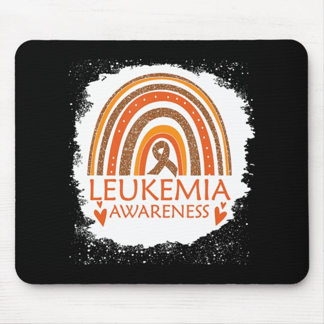 Leukämie Bewusstsein gebleicht Regenbogen Orange R Mousepad (Vorne)