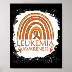 Leukämie Bewusstsein gebleicht Regenbogen Orange R Poster