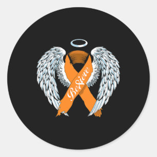Leukämie Bewusstsein glauben Orange Ribbon und Ang Runder Aufkleber