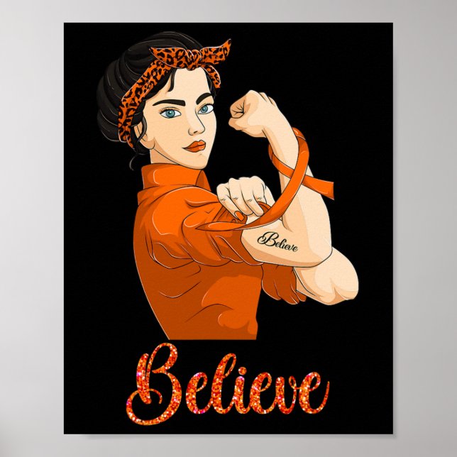 Leukämie Bewusstsein glauben Poster (Vorne)