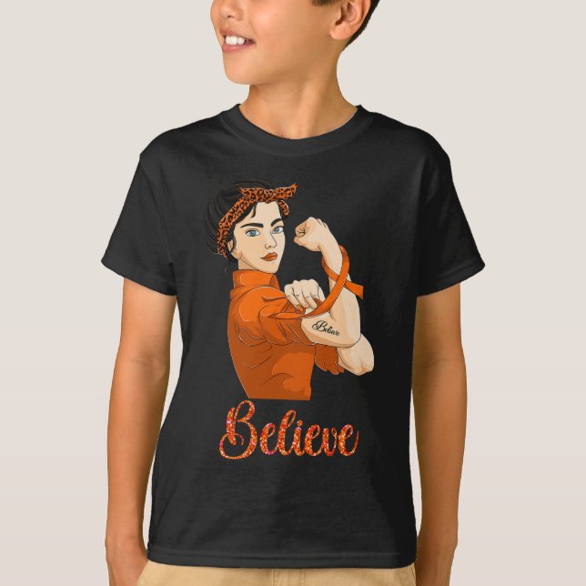 Leukämie Bewusstsein glauben T-Shirt (Vorderseite)