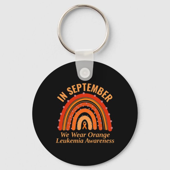Leukämie Bewusstsein im September tragen wir Orang Schlüsselanhänger (Vorderseite)