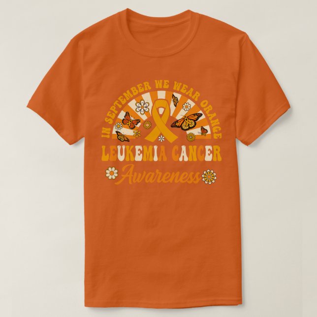 Leukämie Bewusstsein im September Wir tragen Orang T-Shirt (Design vorne)