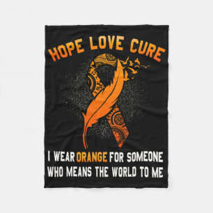 Leukämie Bewusstsein Krebs Orange Ribbon Familie S Fleecedecke