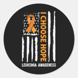 Leukämie Bewusstsein Leukämie Krebs USA Flaggenorm Runder Aufkleber