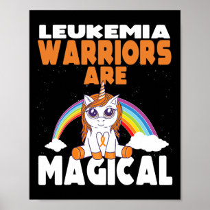 Leukämie Bewusstsein Niedlich Magisches Einhorn Bl Poster