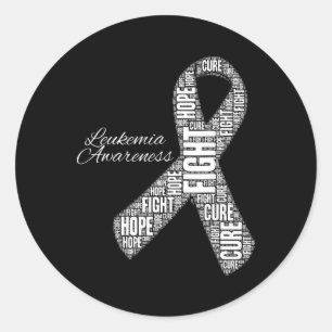 Leukämie Bewusstsein Orange Ribbon Fight Hope Cure Runder Aufkleber