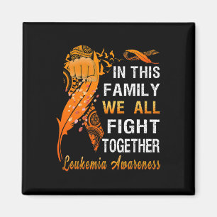 Leukämie Bewusstsein Orangenband in dieser Familie Magnet