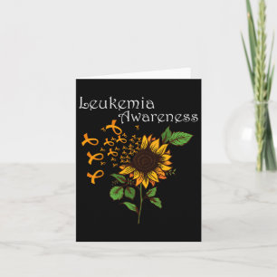 Leukämie Bewusstsein Orangenband mit Sonnenblumen Karte