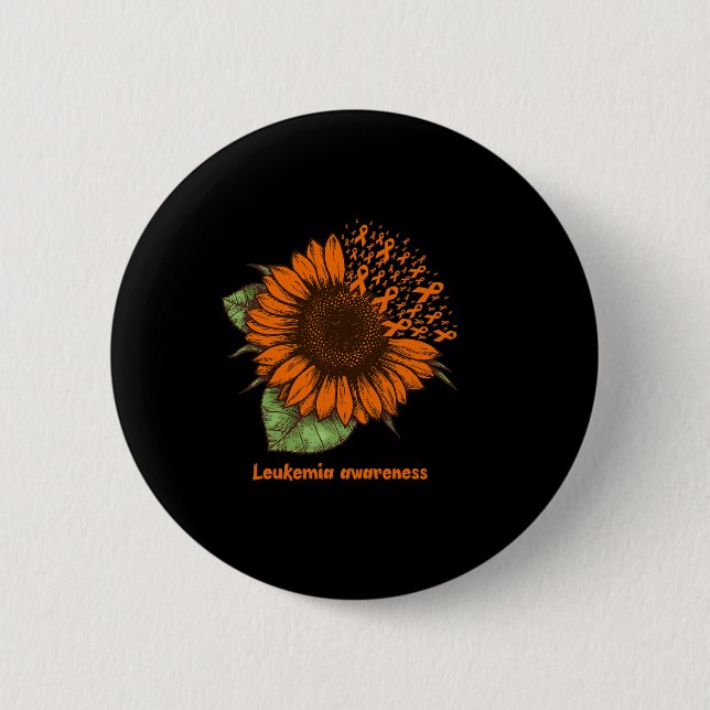 Leukämie Bewusstsein Sonnenblumen Geschenk Warrior Button (Vorderseite)
