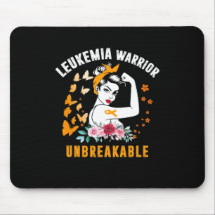 Leukämie Bewusstsein starke Warriorin Orange Rib Mousepad