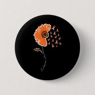 Leukämie-Bewusstsein-Warrior-Orangenes Band Sonnen Button
