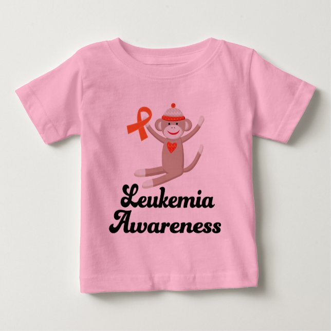 Leukämie-Bewusstseins-Socken-Affe Baby T-shirt (Vorderseite)