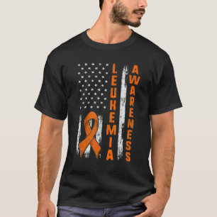 Leukämie-Bewusstseinsmonat Amerikanische Flagge Or T-Shirt