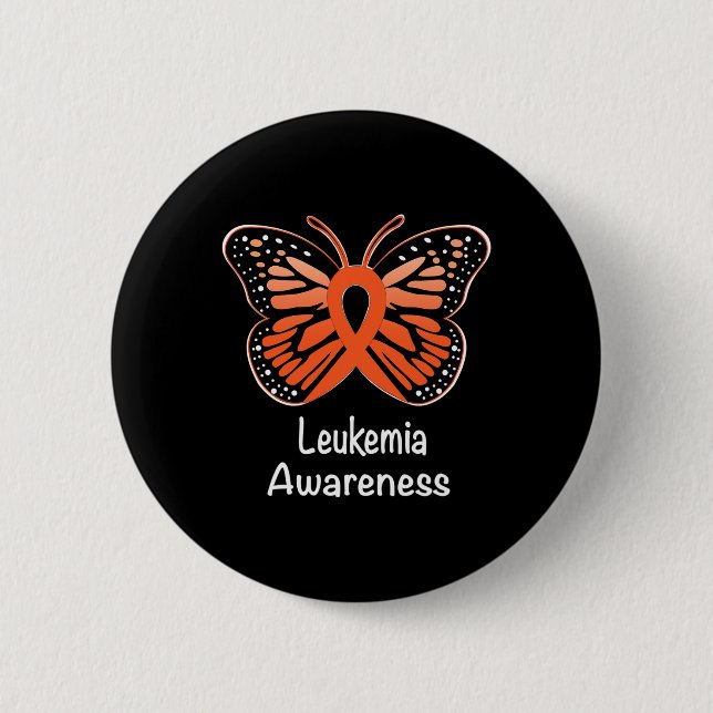 Leukämie Bewusstseinswarnung Unterstützung Orange Button (Vorderseite)