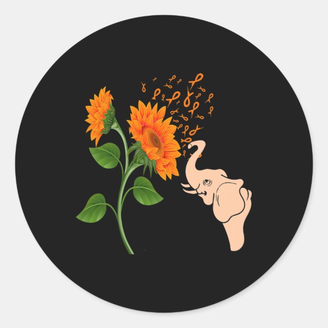 Leukämie Blume Runder Aufkleber (Vorderseite)