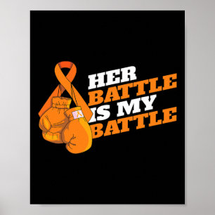 Leukämie-Blutkrebs-Bewusstsein Orange Ribbon Boxi Poster