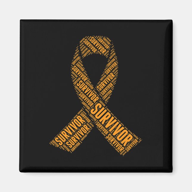 Leukämie Blutkrebs Überleben Word Art Magnet (Vorne)