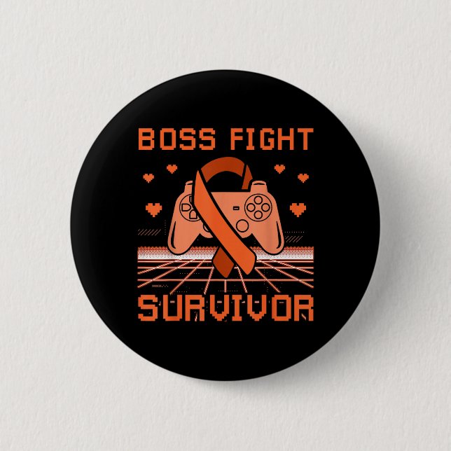 Leukämie-Krebs-Bewusstseins-Boss-Fight-Überlebende Button (Vorderseite)