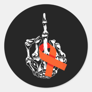 Leukämie Krebs Mittlere Finger Leukämie Runder Aufkleber