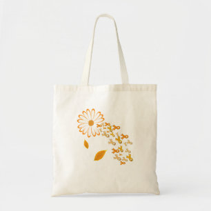 Leukämie Krebsbewusstsein Orange Ribbon Daisy Flow Tragetasche