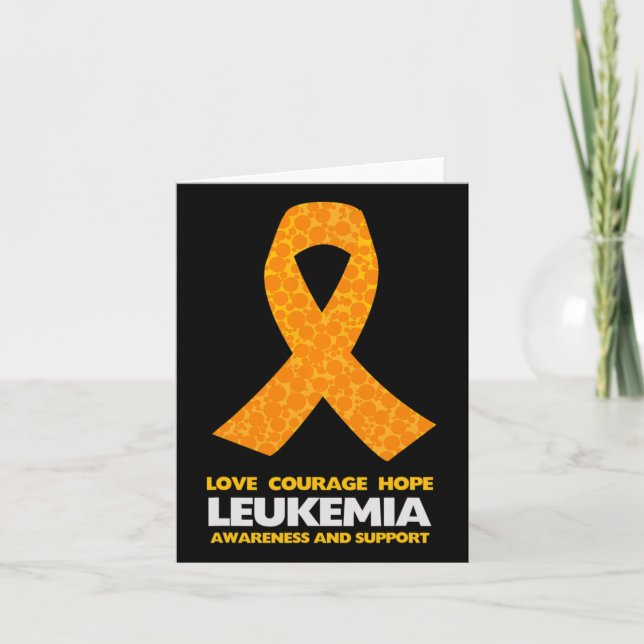 Leukämie Krebsbewusstsein Orange Ribbon Karte (Vorderseite)