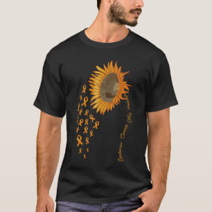 Leukämie Krebsbewusstsein Sonnenblume Orangenband T-Shirt
