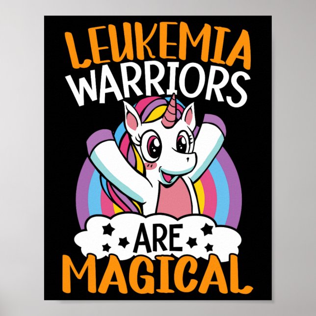 Leukämie-Krieger sind magische Unicorn Leukämie Aw Poster (Vorne)