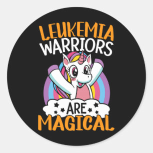 Leukämie-Krieger sind magische Unicorn Leukämie Aw Runder Aufkleber