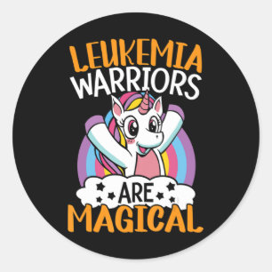 Leukämie-Krieger sind magische Unicorn Leukämie Aw Runder Aufkleber