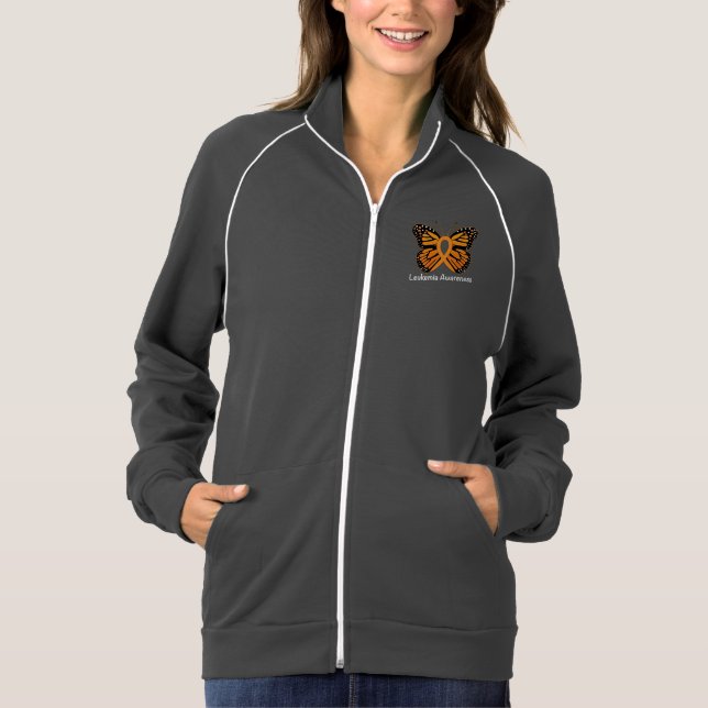 Leukämie-Schmetterlings-Bewusstseins-Band Hoodie (Vorderseite)